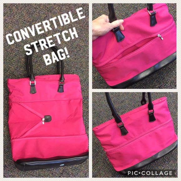 Handbags - Expanding Pink Tote! Stretches to double capacity
